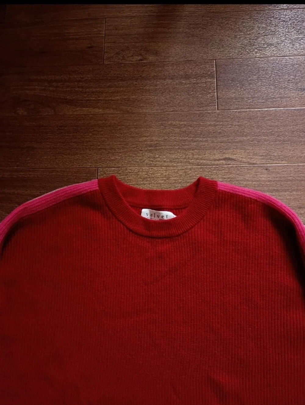 Velvet Cashmere Eliana Rib Knit Sweater In Lipstic sz S - Picture 4 of 8